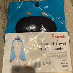 Brand new hooded walrus baby towel